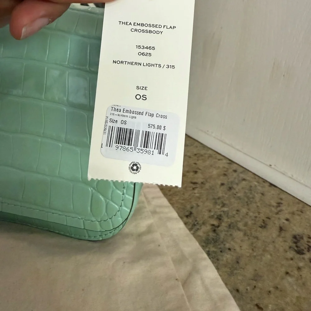 Tory Burch THEA EMBOSSED FLAP CROSSBODY / shoulder in NORTHERN LIGHTS color